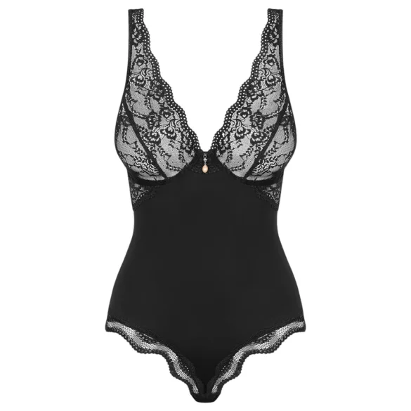 Obsessive Luvae - body lencería - transparente pecho - negro - L/XL