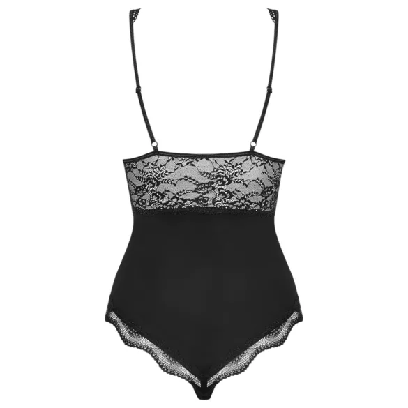 Obsessive Luvae - body lencería - transparente pecho - negro - L/XL
