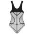 Obsessive B336 - Transparente, body de red abierto (negro) - Tallas S-L