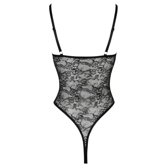 Cottelli - body de encaje transparente y abierto - negro