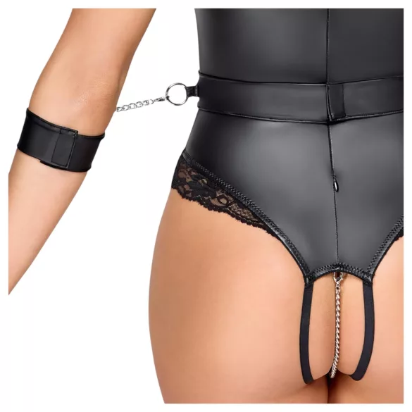 Cottelli Bondage - body abierto pecho descuberto - lencería negra - L