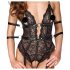 Cottelli Bondage - body de encaje abierto (negro) - L