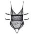 Cottelli Bondage - body de encaje abierto (negro) - L
