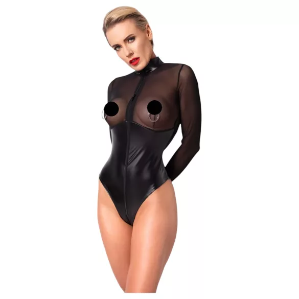 Noir - body brillante con panel transparente - negro
