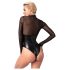 Noir - Body brillante con paneles transparentes (negro) - L