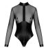 Noir - Body brillante con paneles transparentes (negro) - L