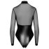 Noir - Body brillante con paneles transparentes (negro) - L
