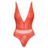 Cottelli - body de encaje con tiras cruzadas (rojo)