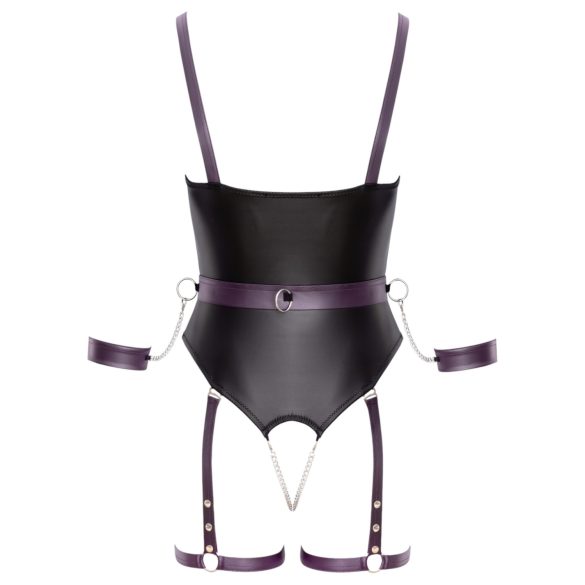 Cottelli - body bondage abierto con esposas - negro