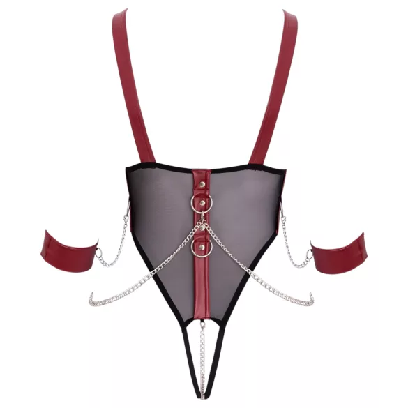 Cottelli Bondage - body abierto con tirantes y cadena - negro - M