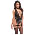 Noir Libido - body con liguero (negro) - M