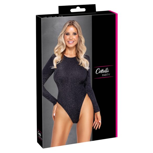 Cottelli - body con espalda abierta y brillo (negro) - L