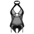 Obsessive Dominna - body transparente brillante - negro - L/XL