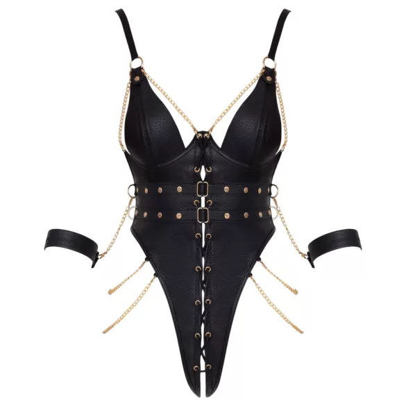 Cottelli - body de bondage con cadenas (negro) - M