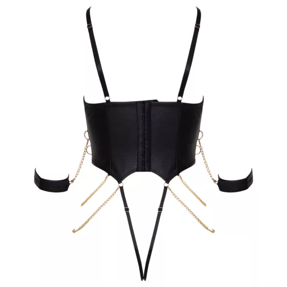 Cottelli - body de bondage con cadenas (negro) - M