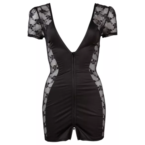 Cottelli - Vestido lencero encaje con lazo - negro - L
