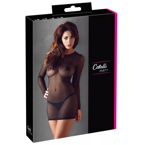 Cottelli - vestido transparente - negro - M