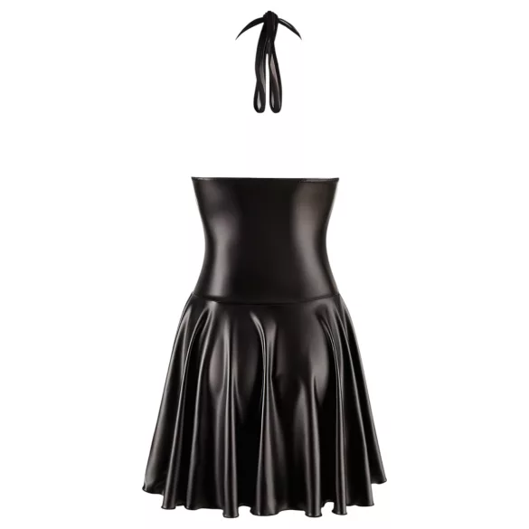 Noir - vestido plisado transparente con escote y tirante al cuello - negro