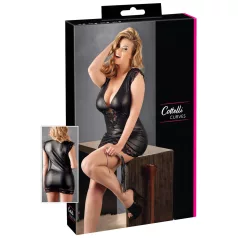   Cottelli Plus Size - vestido brillante con encaje - negro - XXL