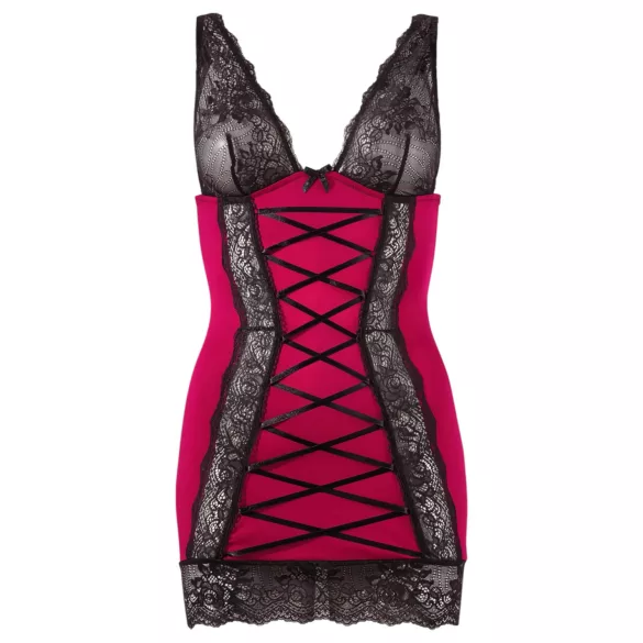Cottelli - vestido ajustado sexy con cordones - rojo - M