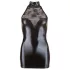 Cottelli - vestido mini brillante con encaje y cuello halter - negro - M