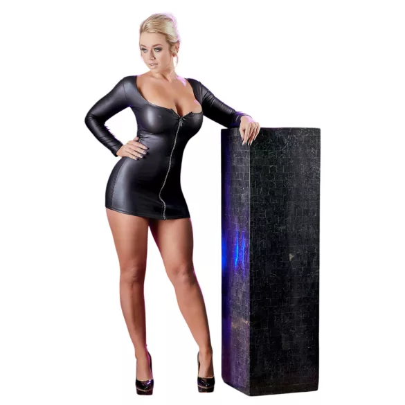 Cottelli - vestido sexy con cremallera y strass - negro - M