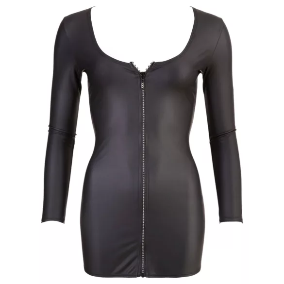 Cottelli - vestido sexy con cremallera y strass - negro - XL