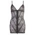 Cottelli - vestido de encaje brillante a rayas (negro)