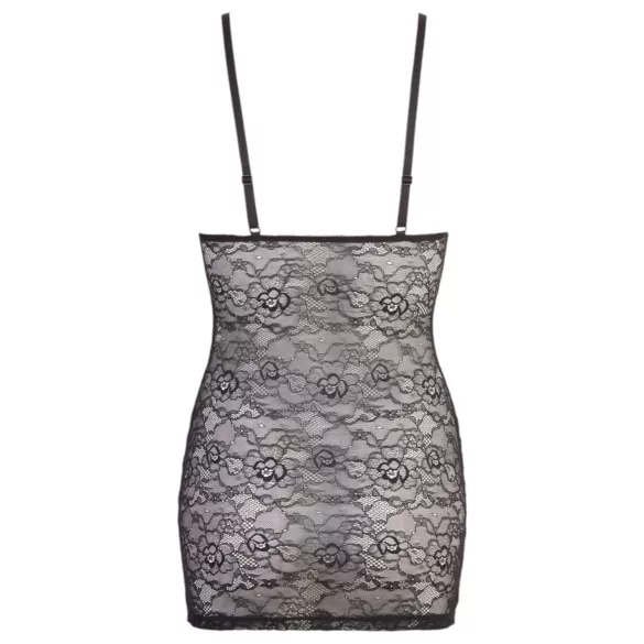 Cottelli - vestido de encaje brillante con rayas - negro