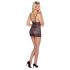 Cottelli - vestido de encaje brillante a rayas (negro) - XL