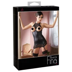   Abierta Fina - vestido mini sexy - transparencias brillantes - negro