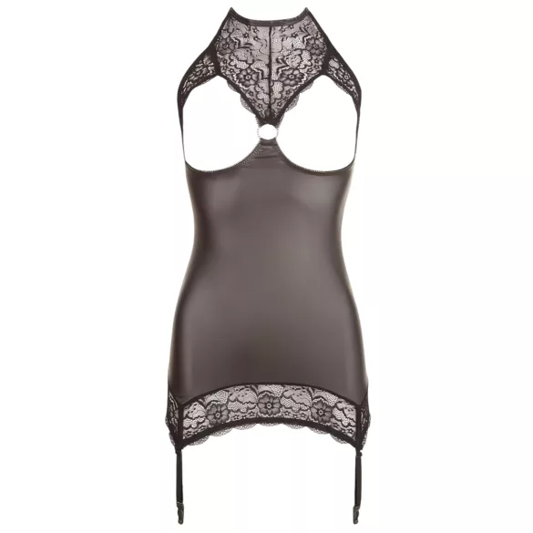 Abierta Fina - vestido mini sexy - transparencias brillantes - negro