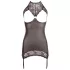 Abierta Fina - vestido mini sexy - transparencias brillantes - negro