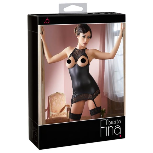 Fina Abierta - Mini vestido brillo audaz (negro) - M