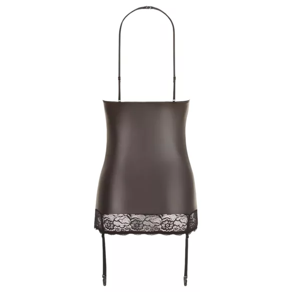 Abierta Fina - vestido mini sexy - transparencias brillantes - negro - L