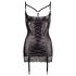 Abierta Fina - Vestido empoderador de satén brillante (negro) - 85B/L