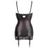 Abierta Fina - Vestido empoderador de satén brillante (negro) - 85B/L