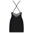 Obsessive 828-CHE-1 - Vestido con tiras y tanga con strass (negro)