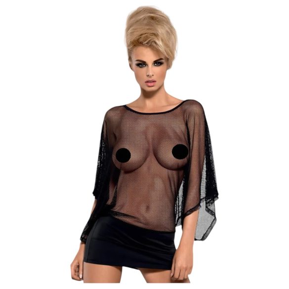 Obsessive Punker - Vestido mini transparente y tanga (negro) - L/XL