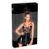 Noir - Vestido negro de charol con detalles de malla