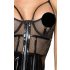 Noir - Vestido negro de charol con detalles de malla