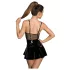 Noir - vestido vinilo con encaje de red - negro - M