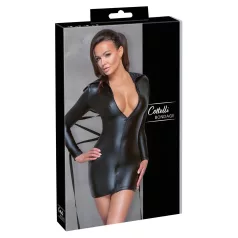   Cottelli Bondage - Vestido efecto brillante con ataduras - negro - M