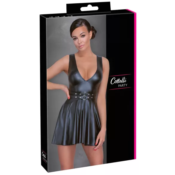 Cottelli - vestido plisado con cinturón - negro - XL