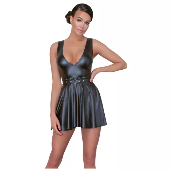 Cottelli - vestido plisado con cinturón - negro - XL