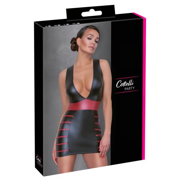 Cottelli Party - vestido ajustado a rayas (negro-rojo)