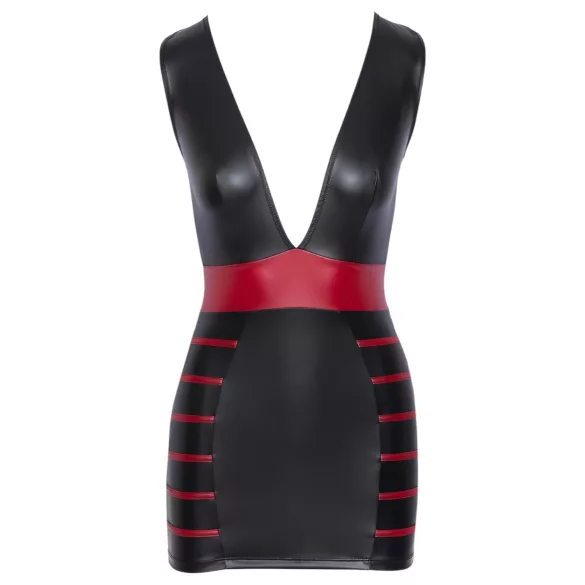 Cottelli Party - vestido ajustado a rayas (negro-rojo)