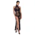 Noir - vestido largo transparente floral - negro