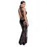 Noir - vestido largo transparente floral - negro