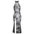 Noir - vestido largo transparente floral - negro